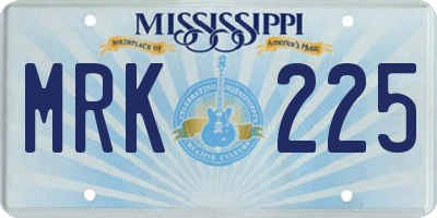 MS license plate MRK225