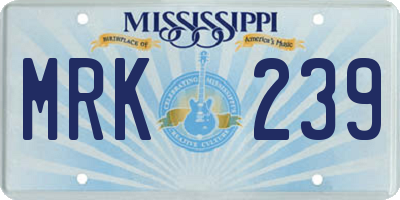 MS license plate MRK239