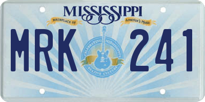 MS license plate MRK241