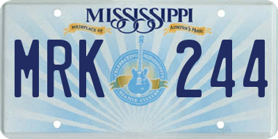 MS license plate MRK244
