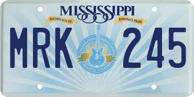 MS license plate MRK245