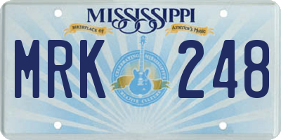 MS license plate MRK248