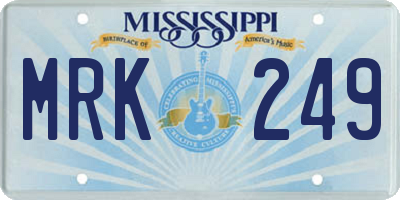 MS license plate MRK249