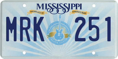 MS license plate MRK251