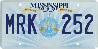 MS license plate MRK252