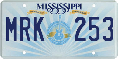 MS license plate MRK253