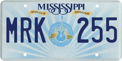 MS license plate MRK255
