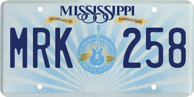 MS license plate MRK258