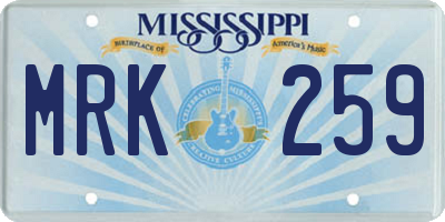 MS license plate MRK259