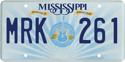 MS license plate MRK261