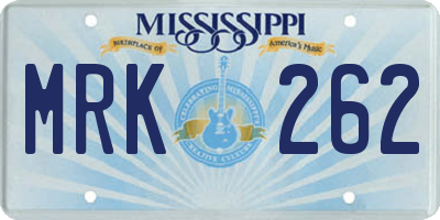 MS license plate MRK262
