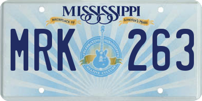 MS license plate MRK263