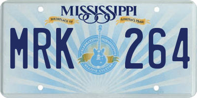 MS license plate MRK264