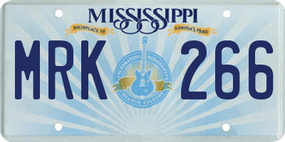 MS license plate MRK266