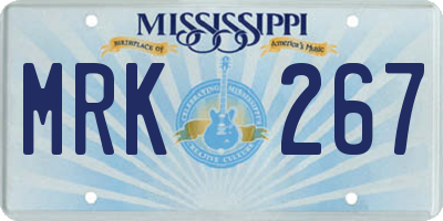 MS license plate MRK267