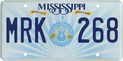 MS license plate MRK268