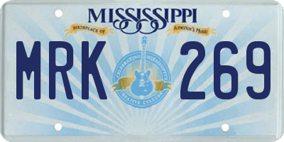 MS license plate MRK269