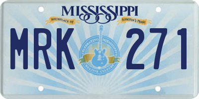 MS license plate MRK271
