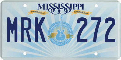 MS license plate MRK272