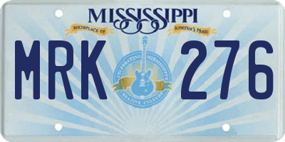 MS license plate MRK276