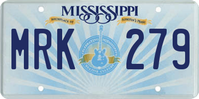 MS license plate MRK279