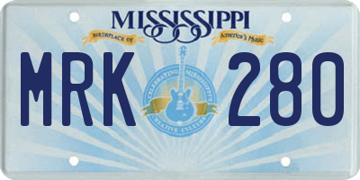 MS license plate MRK280