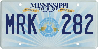 MS license plate MRK282