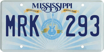 MS license plate MRK293