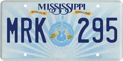 MS license plate MRK295