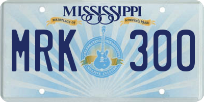 MS license plate MRK300