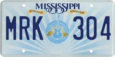 MS license plate MRK304