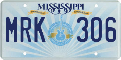 MS license plate MRK306