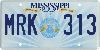 MS license plate MRK313