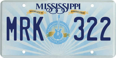MS license plate MRK322