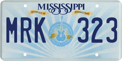MS license plate MRK323