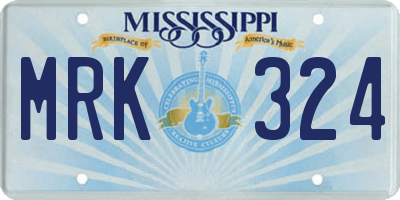 MS license plate MRK324