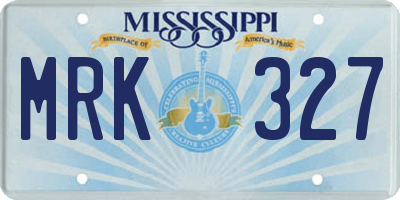 MS license plate MRK327