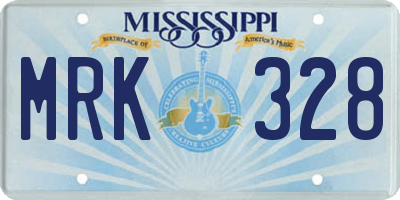 MS license plate MRK328