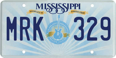 MS license plate MRK329