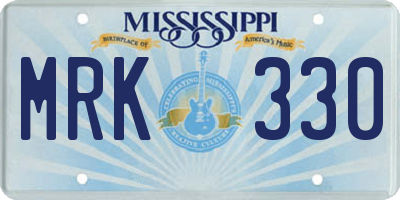 MS license plate MRK330