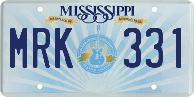 MS license plate MRK331