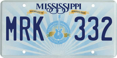 MS license plate MRK332