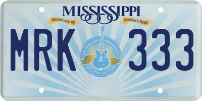 MS license plate MRK333