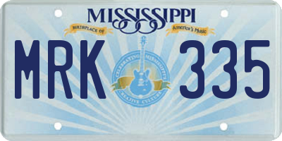MS license plate MRK335