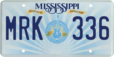MS license plate MRK336