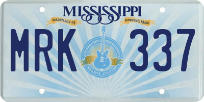 MS license plate MRK337