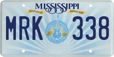 MS license plate MRK338