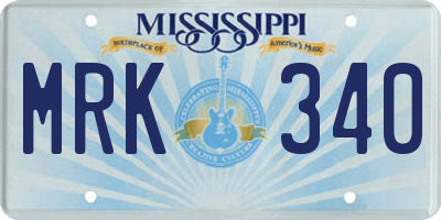 MS license plate MRK340