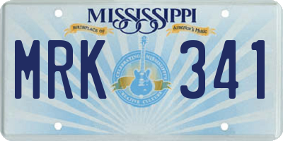 MS license plate MRK341