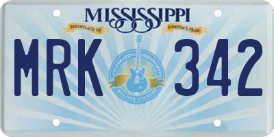 MS license plate MRK342
